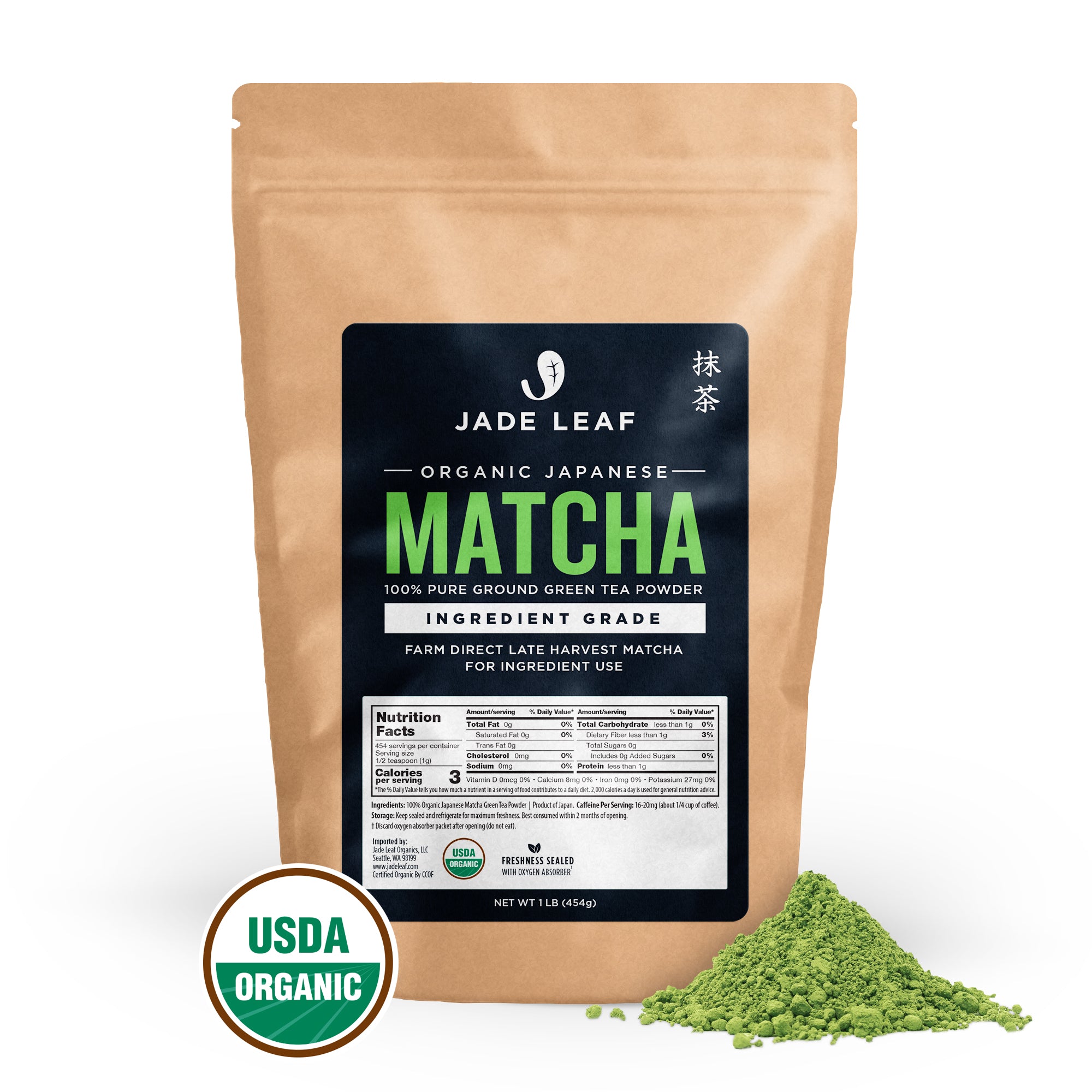 Jade Leaf Organic Ingredient Grade Matcha - 1 LB - Hero